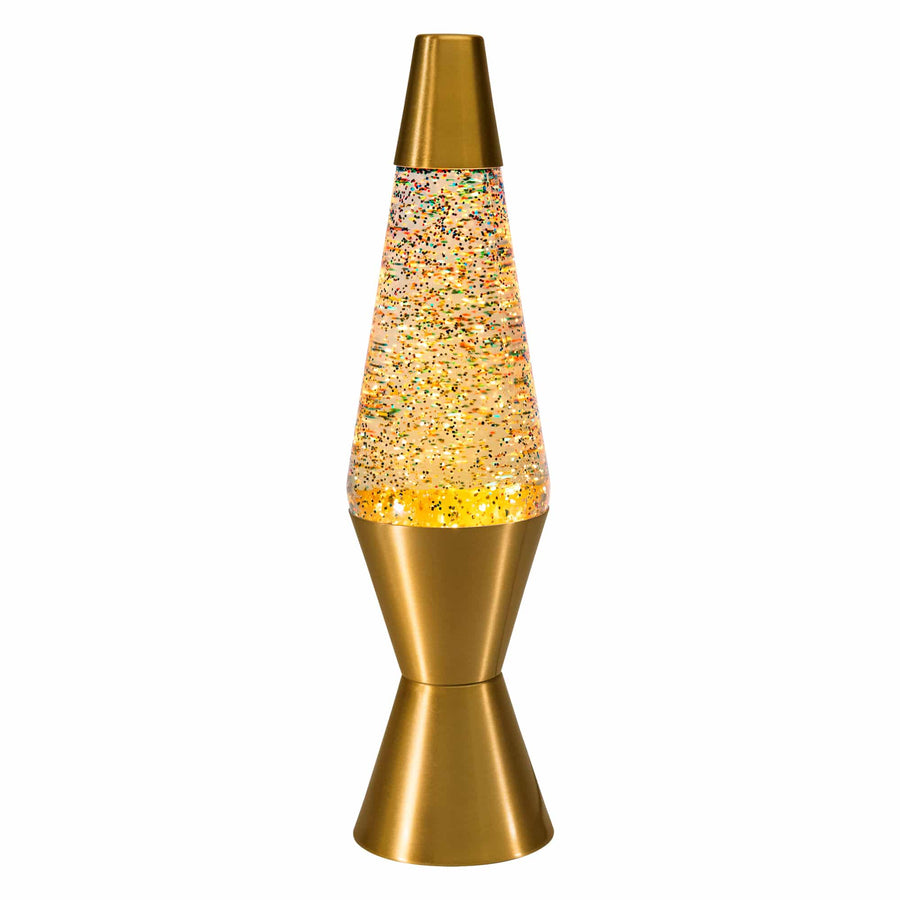 14.5″ LAVA LAMP RAINBOW GLITTER – CLEAR/GOLD V3